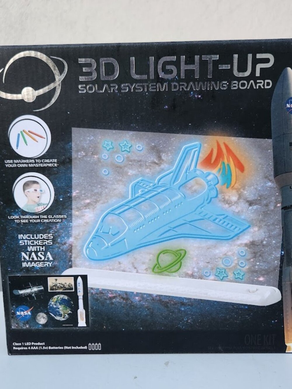 NEW 3D Light Up Solar System Drawing Board with Stickers with NASA Space Imagery